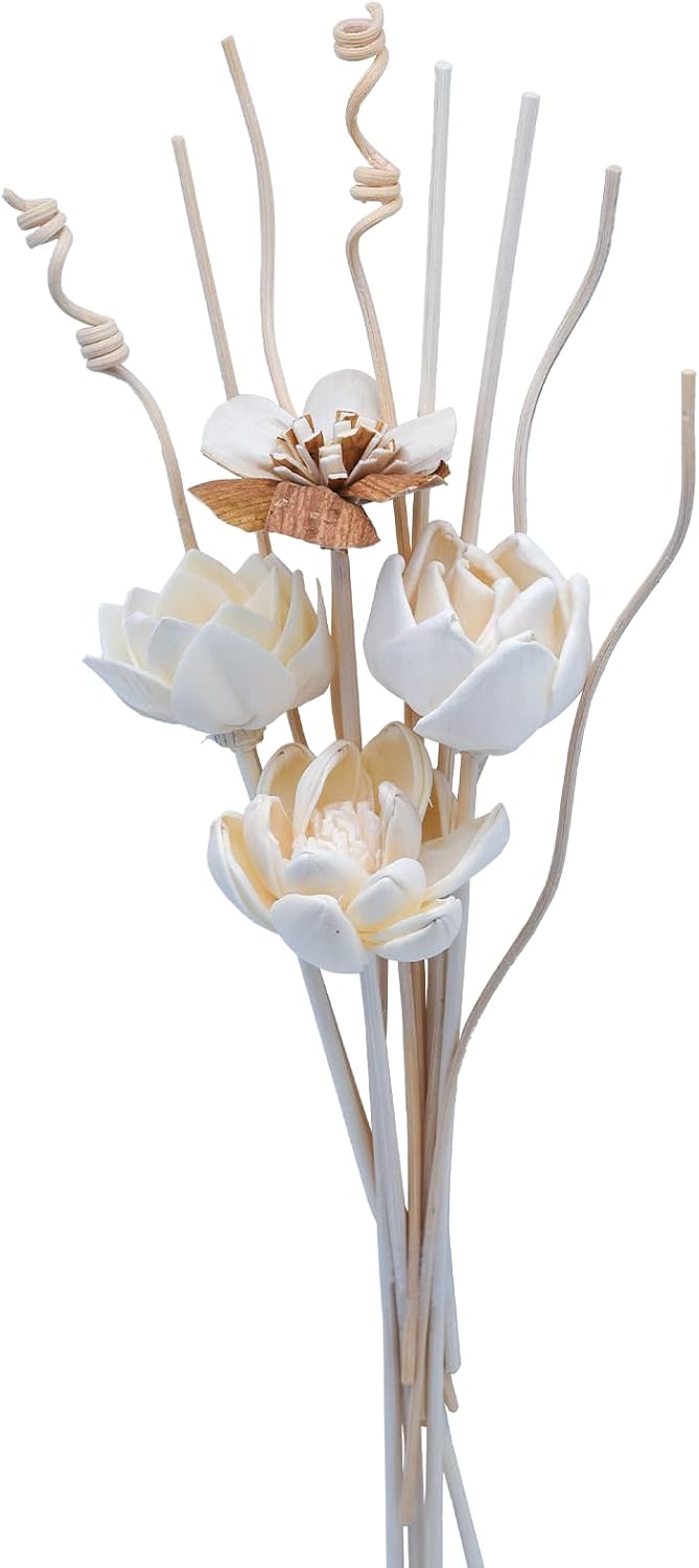 Floral Reed Diffuser Stick Set – Aromatic Diffuser Reeds featuring Realistic Faux Dried Flowers; Ideal for Bathroom Shelves, Offices, and Home Kitchen Decor (Diffuser Bottles Not Included). - Image 2