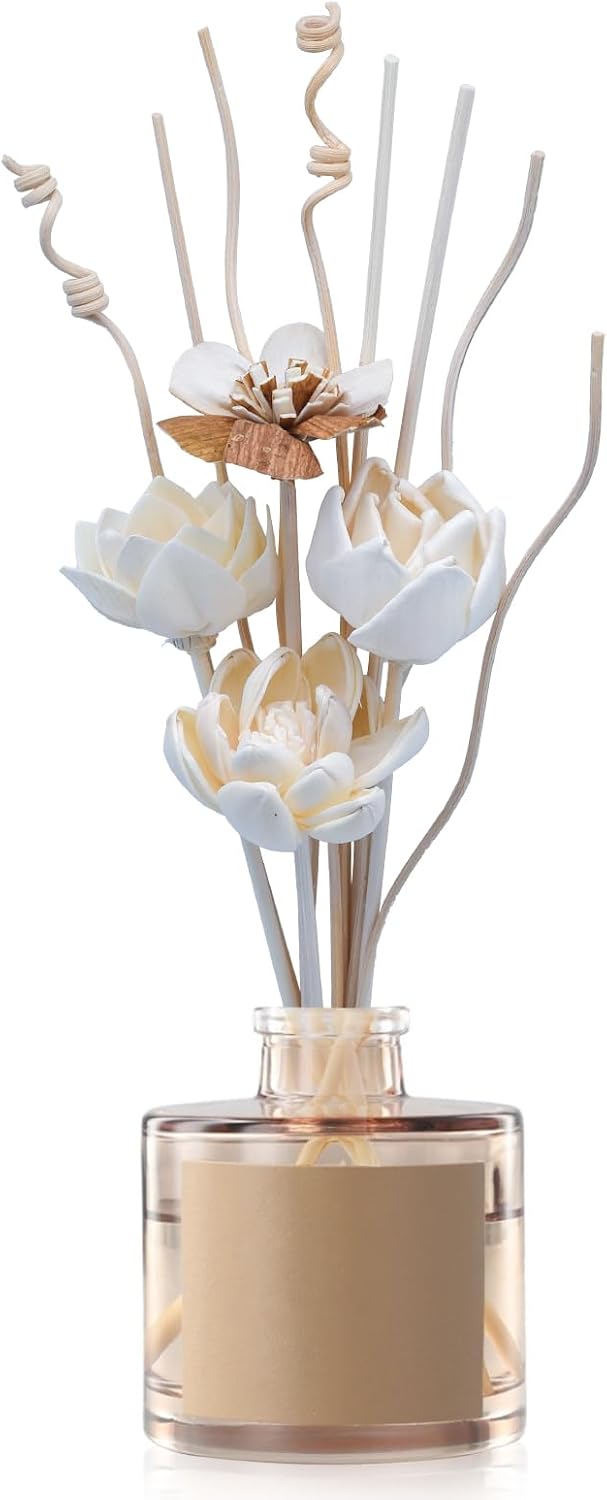 Floral Reed Diffuser Stick Set – Aromatic Diffuser Reeds featuring Realistic Faux Dried Flowers; Ideal for Bathroom Shelves, Offices, and Home Kitchen Decor (Diffuser Bottles Not Included).