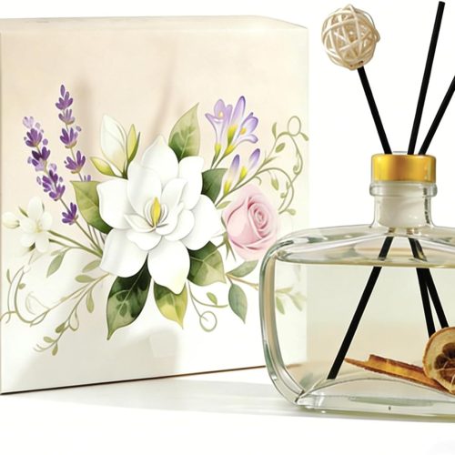 Reed Diffuser Set — Lavender-Scented Flameless Air Freshener (Home Use); 100ml Long-Lasting Essential Oil Diffuser with Natural Reeds (Lemon Scent); Safe, Non-Toxic, and Suitable for Bedrooms, Offices, and Bathrooms