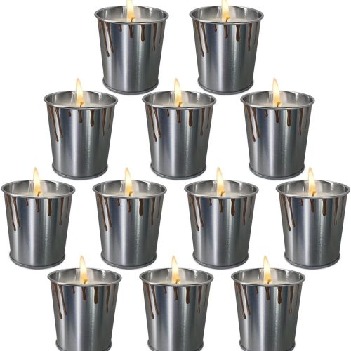 Summer Outdoor citronella Candles Made of Pure Lemongrass Essential Oil and Natural Soy Wax, Long-Lasting Burning, Indoor Bedroom, Kitchen, Garden, Terrace, Balcony, Camping (12 Packs)
