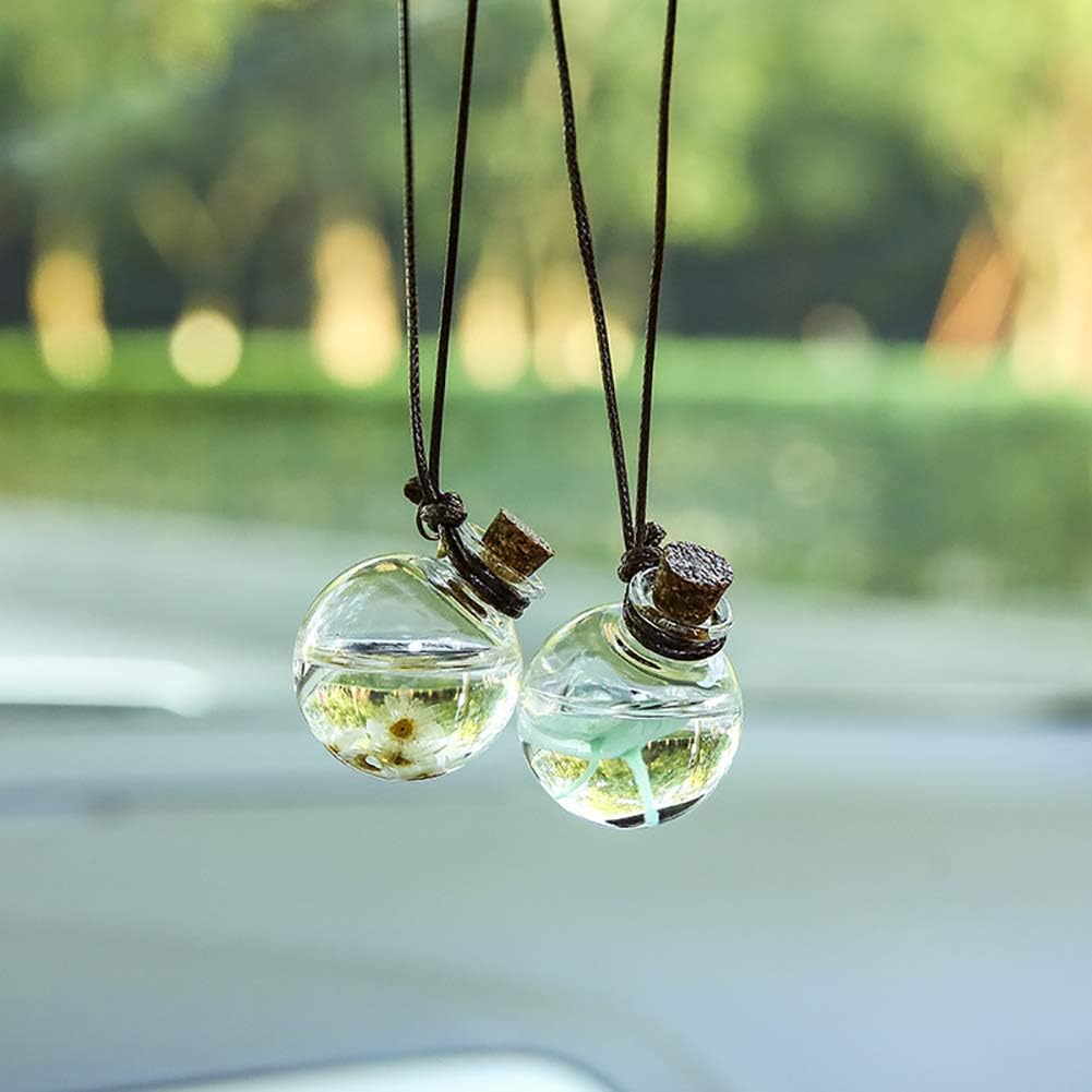 2 Pcs Empty Car Air Freshener Perfume Bottle Hanging Essential Oils Bottle Fragrance Diffuser 3.5cm - Image 2